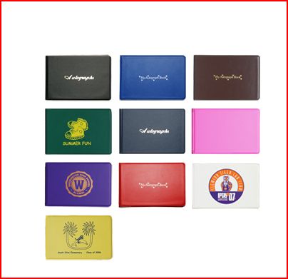 Custom Autograph Books, with zipper on non zippered