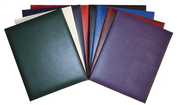 Blank unimprinted diploma covers in stock in 9 colors.